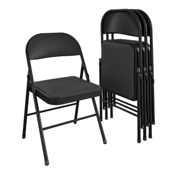 Складной стул с тканевой обивкой Mainstays, черный, 4 отсека 6