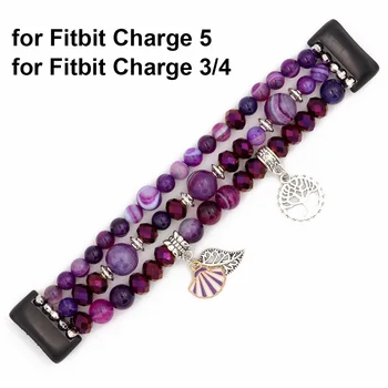 Сменный Ремешок для Fitbit Charge 5 Band для Женщин, браслет Charge 3/4/3 SE, Нарядный Эластичный ремешок для Часов, Замена, сделай сам, фиолетовый 6