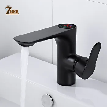 Смесители ZGRK, чувствительные к температуре, Краны для холодной и горячей воды в ванной, светодиодный интеллектуальный Температурный цифровой дисплей, Смеситель для ванной комнаты 12