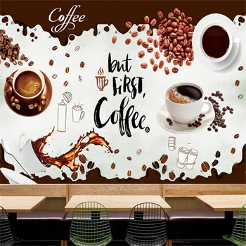 Современные кофейные обои с ручной росписью, фреска, кафе, кофейня, ресторан, Фон для кухни, обои Papel De Parede