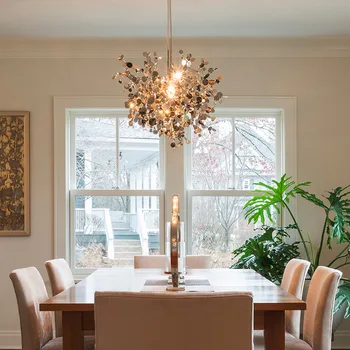 Современный креативный светодиодный подвесной светильник с абажуром из нержавеющей стали Для столовой в помещении, светодиодный подвесной светильник, Мебель для домашнего декора, Освещение в помещении