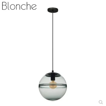 Современный подвесной светильник Blonche, синий/янтарный, Подвесные светильники, Стеклянное освещение для гостиной, столовой, ресторанных светильников, Светильник 5