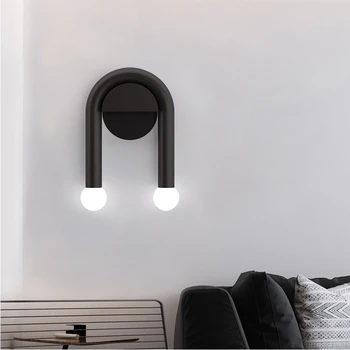 Современный светодиодный настенный светильник, черный светильник в скандинавском стиле, Креативный Декор для гостиной, спальни, ванной комнаты, Прикроватные тумбочки, светильники для помещений