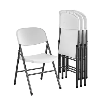 Современный складной стул из смолы премиум-класса, 4 комплекта, белые обеденные стулья 4