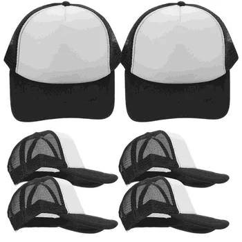Сублимированная бейсболка шляпа дальнобойщика Пустые шляпы Теплопередача лето DIY сублимационные пластиковые пустые объемные шляпы 3