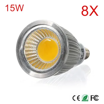 Супер Мощные светодиодные лампы E14 15 Вт COB Чипы с высоким Люменом светодиодные лампы-прожекторы Подвесные светильники AC85-265V Потолочный светильник 8 шт./лот 15