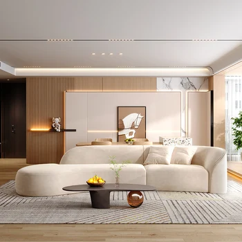 Тканевый диван Итальянский минималистичный дугообразный современный легкий экстравагантный угловой тканевый диван в скандинавском стиле 10