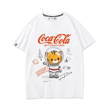 Тренд лета 2022 Coca-Cola, Новая Удобная хлопковая Свободная универсальная спортивная футболка для студенческой пары