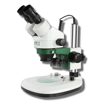 Тринокулярный стереомикроскоп с непрерывным увеличением в 7-45 раз, микрозеркальный USB-микроскоп с микробиологическим увеличением, цифровой видеомикроскоп