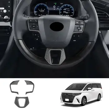 Украшение рулевого колеса автомобиля, накладка, наклейки для Toyota Alphard 40 Series 2023 + Аксессуары ABS из углеродного волокна 10