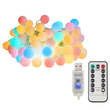Уличные водонепроницаемые гирлянды с глобусом, 100 светодиодных разноцветных гирлянд с пультом дистанционного управления, USB-гирлянды для заднего двора, патио 1