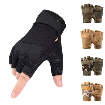 Уличные тактические перчатки на половину пальца Мужские Уличные Военные тактические перчатки Мотоциклиста, Стреляющего в пейнтбол, Велосипедные перчатки, Варежки