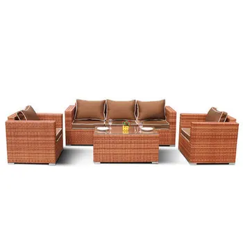 Уличный диван из ротанга, Садовое кресло из ротанга, Комбинированная мебель из ротанга для отдыха 9