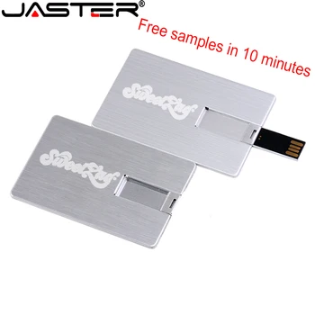 Флэш-накопитель JASTER 16GB USB 2.0 32GB 64GB Металлическая карта-флешка Бизнес-подарок, Кредитная ручка-накопитель, бесплатные образцы за 10 минут