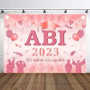 Фон ABI 2023, Баннер из Розового золота, Мы так гордимся тобой, Вечерние Экзамены Сданы, Вечерние Украшения для окончания средней школы 2023 15