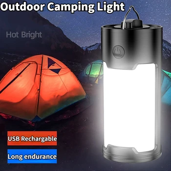 Фонарь 18650, новейший фонарь для кемпинга, Солнечная уличная USB-зарядка, лампа для палатки, Портативная ночная аварийная лампа, фонарик для кемпинга 5
