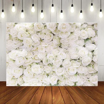 Фотосессия с белым цветком на вечеринке, Свадебная Цветочная стена, Украшение для вечеринки в честь Дня рождения, Фон для фотосъемки с Розой и цветами