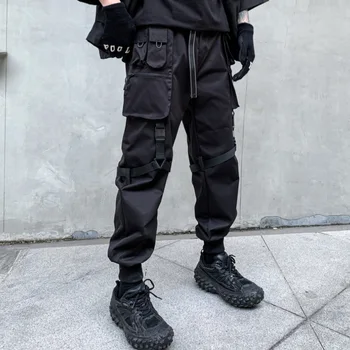 Функциональный комбинезон Унисекс с несколькими карманами, Тактические военные брюки-карго для бега Трусцой, мужская одежда Harajuku, уличная одежда в японском стиле