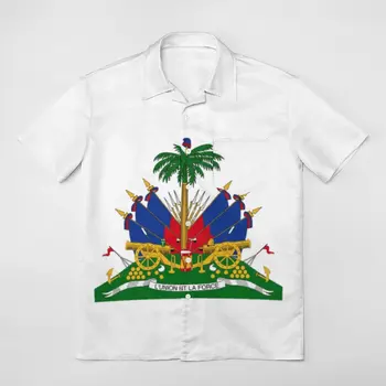 Футболка с гербом Гаити, Лидер продаж, Координаты Высокого Качества, Рубашка с короткими рукавами, Размер Eur