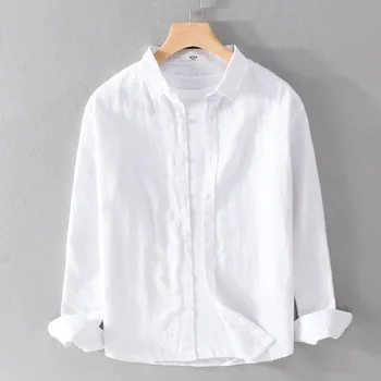 Хлопковая качественная рубашка Большого размера с длинным рукавом, Мужская Брендовая Модная Удобная Верхняя одежда, 6 цветов, Homme Masculinas