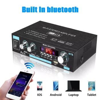 цифровые усилители bt Home Аудио 110-240 В, Усилитель мощности басового звука Bluetooth, Hi-Fi FM, Авто Музыка, Динамики сабвуфера 16