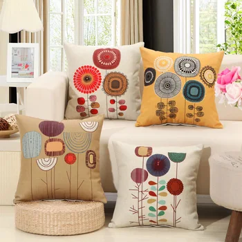 Чехол для подушки в скандинавском стиле 45x45 см, цветные декоративные подушки с геометрическим принтом цветов, наволочка для домашнего офисного кресла, дивана 15