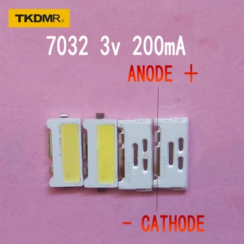 Шарик лампы TKDMR 100/50шт 7032 3V SMD Подходит для холодного белого цвета для обслуживания светодиодной подсветки ЖК-телевизора 2