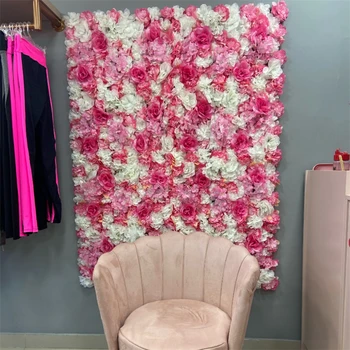 Шелковые розы 3D Фон Настенное Свадебное украшение из искусственных цветов Настенная панель для домашнего декора Фоны из искусственных цветов 4
