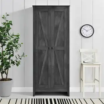Шкаф для хранения шириной 31,5 дюйма Farmington, серый в деревенском стиле