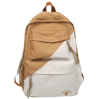Школьные сумки для подростков, девочек, мальчиков, Рюкзак для студентов колледжа, Женский нейлоновый лоскутный корейский рюкзак для книг 2